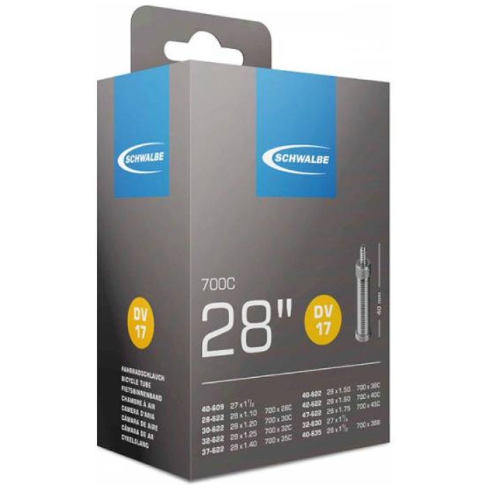 Schwalbe Binnenband DV17 28" / - 40mm ventiel Zwart