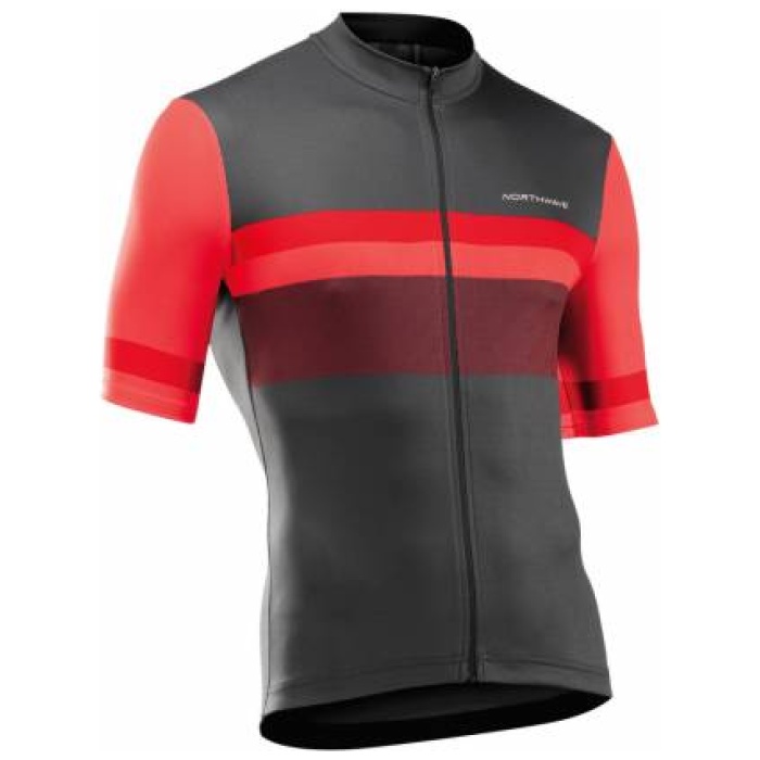Northwave Origin Fietsshirt KM Heren Antraciet/Rood Anthracite/red 21