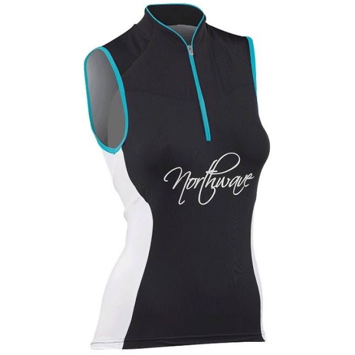 Northwave NW VENUS JERSEY SLEEVEL BLK/WHT/PEACOCK