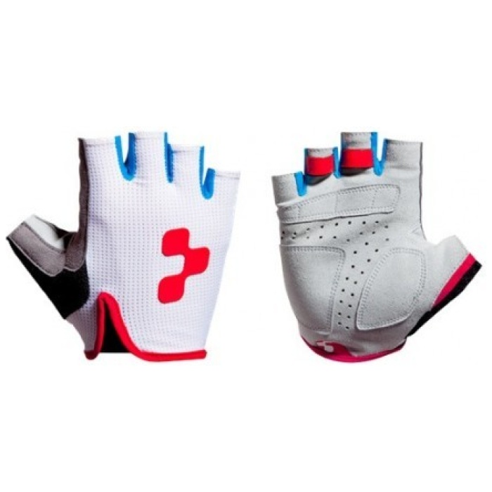 Cube GLOVES RACE TEAMLINE SHORTFINGER (10) WHITE / BLUE / RED