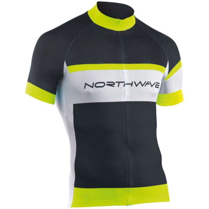 Northwave NW LOGO JERSEY S/S BLK/WHT/YEL FLUO