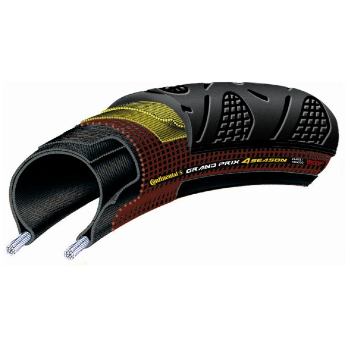 Continental BUB 28X11/8 CO GRAND PRIX 4 SEASON ZW VW Zwart/Bruin