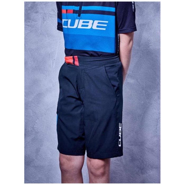 Cube JUNIOR SHORTS XL BLACK/BLUE/WHITE