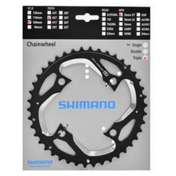 Shimano Kettingblad 42T-AE XT BLACK - Afbeelding 2