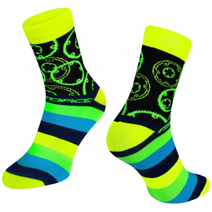 Force Socks SPROCKET, yellow L-XL/42-46