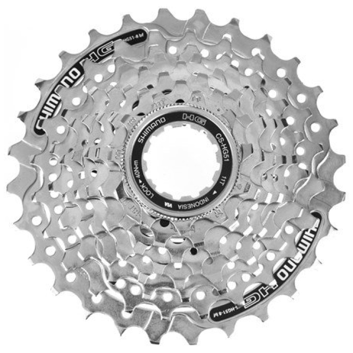 Shimano cassette HG51 11-28 8v. Zilver