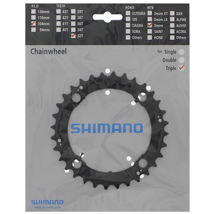 Shimano Kettingblad 32T Deore FC-M480 BLACK - Afbeelding 2