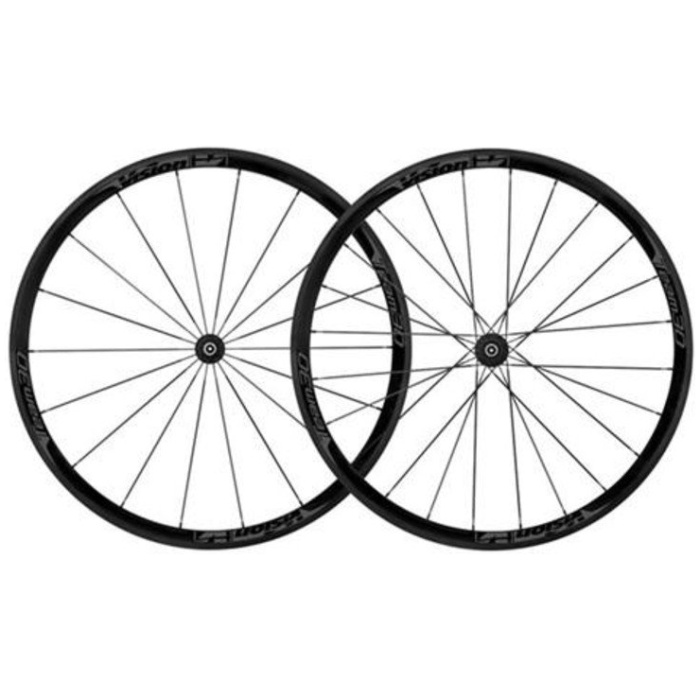 Vision WIELSET TEAM 30 GREY SHIMANO 9/10/11SP Velgremmen Wit/rood