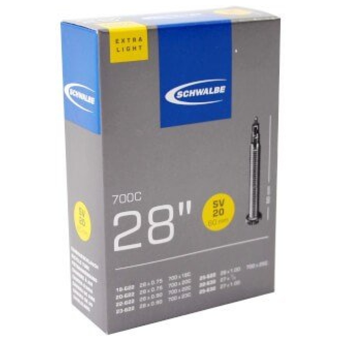 Schwalbe Binnenband SV20 Extra Light 28" / - Zwart