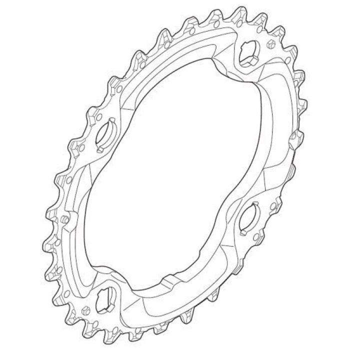 Shimano Kettingblad 30T-AN XT Zilver|Zwart