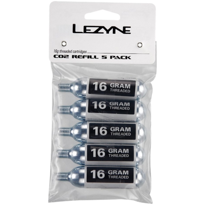 Lezyne 16G CO2 - REFILL PACK (5 PCS) SILVER