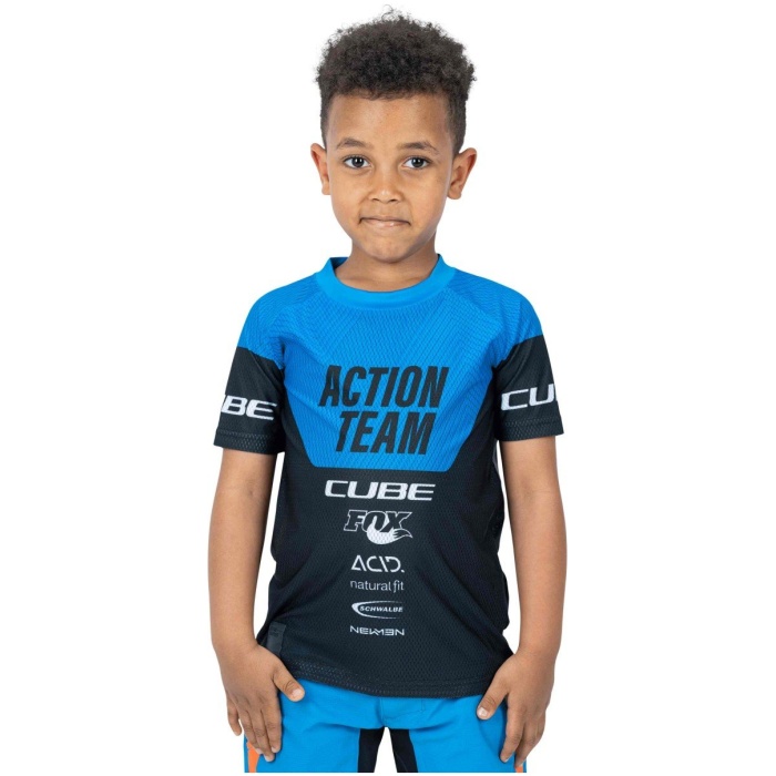 Cube JUNIOR JERSEY S/S X ACTIONTEAM L Black/blue - Afbeelding 3