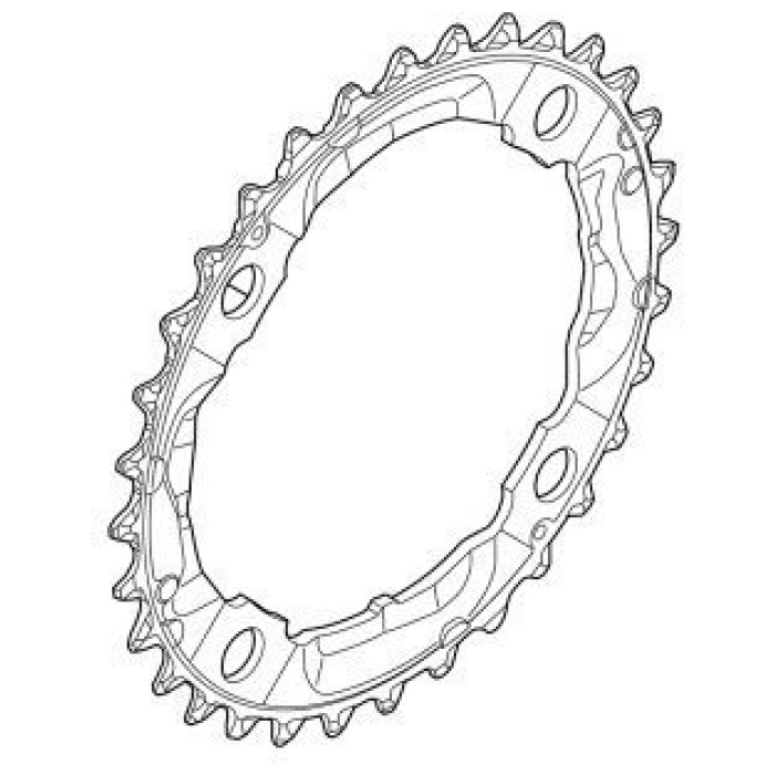 Shimano Kettingblad 36T Deore FC-M532 Zilver SILVER - Afbeelding 2