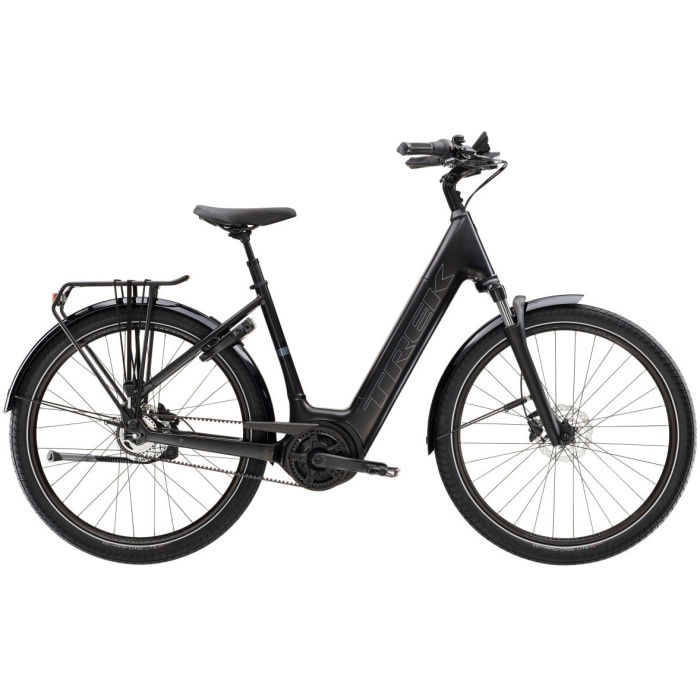 Trek District+ 4 met terugtrap rem Beltowstep TREK BLACK SATIN