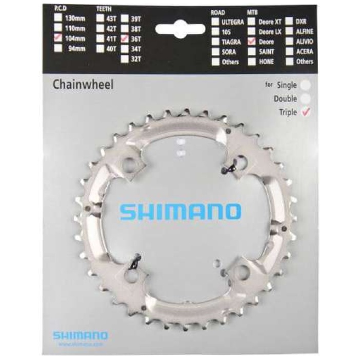 Shimano Kettingblad 36T Deore FC-M532 Zilver SILVER