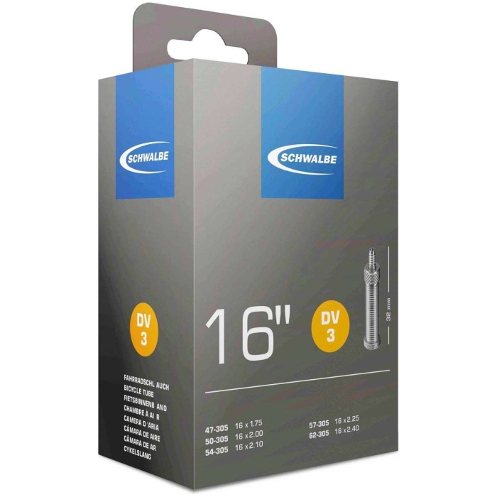 Schwalbe Binnenband DV3 16" / - 32mm ventiel Zwart - Afbeelding 3