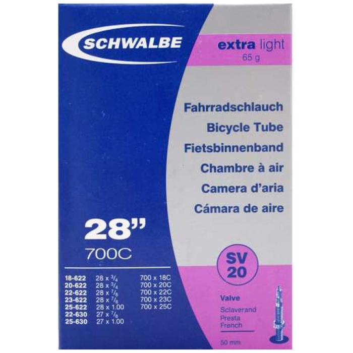 Schwalbe BIB SV20 EXTRA 28X/27X1.00 18-622/25-630 Zwart