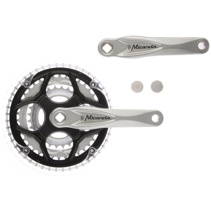 Miranda crankset alfa 3 28/38/48t-8mm zilver Zwart