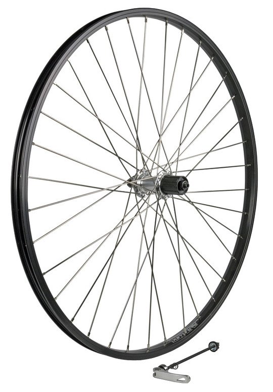 Merkloos WIEL A 28X13/8 ALM UITV RODI ZW 26MM CASS SH 8/9 Zwart