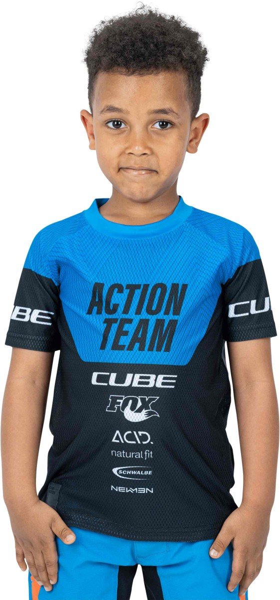 Cube JUNIOR JERSEY S/S X ACTIONTEAM L Black/blue - Afbeelding 3